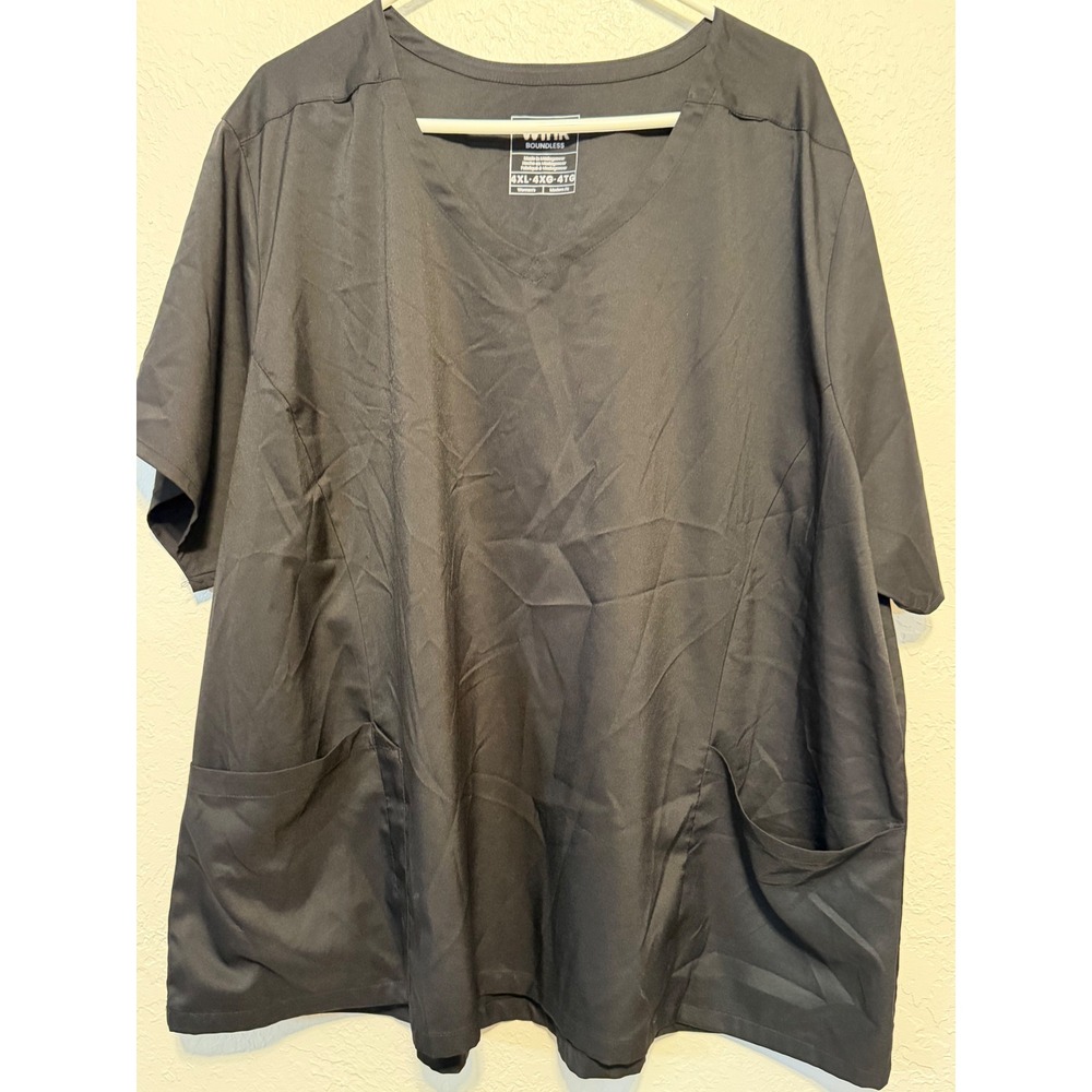 Wink Boundless Black V-Neck Scrub Top Womens 4XL Modern Fit 6251 Short Sleeve